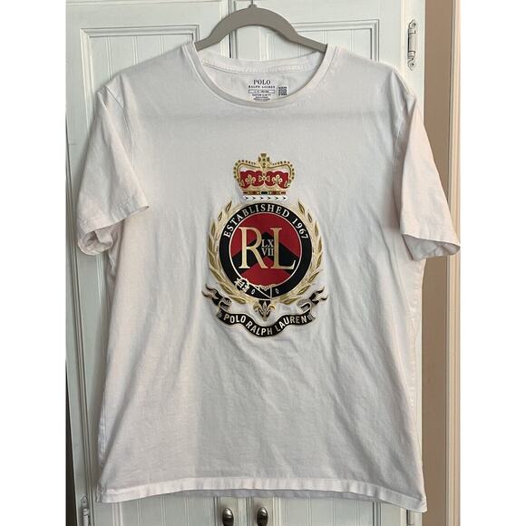 Polo Ralph Lauren Other - Polo Ralph Lauren Gold Crest & Crown Wreath Logo T-Shirt Men's Small Tee White
